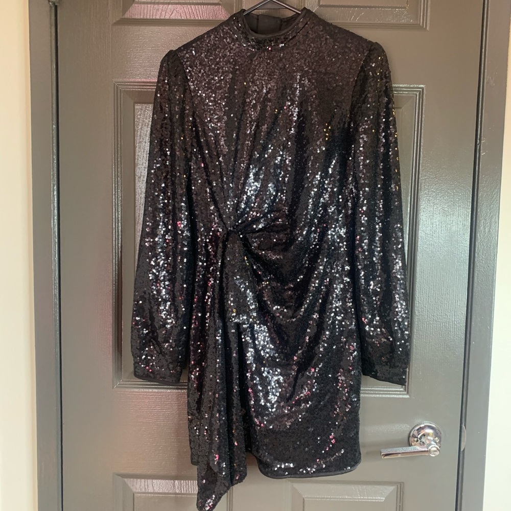 NWOT pretty little thing black sequin dress